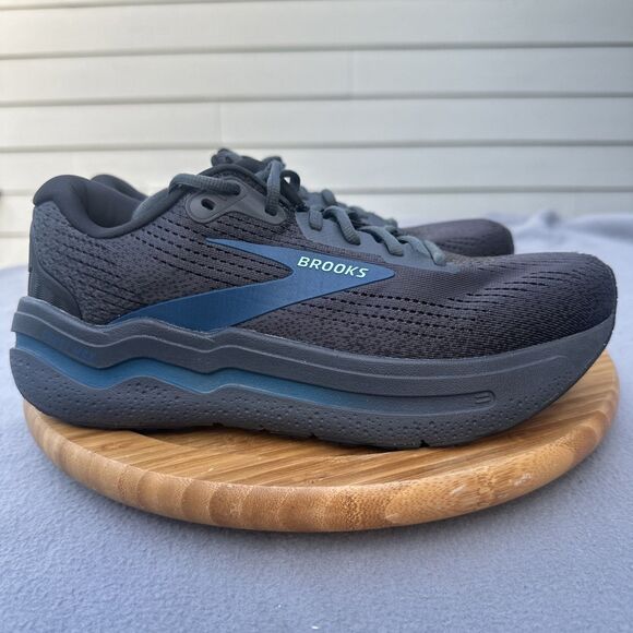 Brooks Running Shoes 2024 Ghost Max 2 Mens Size 9 D Black Blue Sapphire - Picture 1 of 10